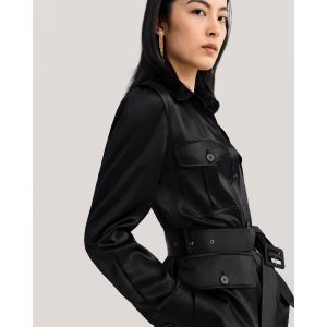 LILYSILK Chemisier En Soie Femme Entre La Chemise Et La Veste 100% Soie Respirant Super Léger Chemises Noir S