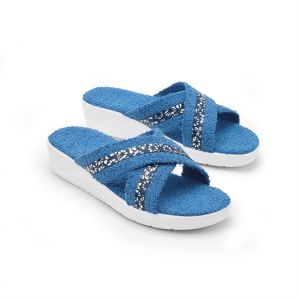 Mules crois&eacute;es &eacute;ponge Bleu - taille 38