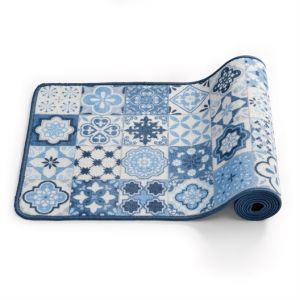 Tapis carreaux ciment bleu ou beige