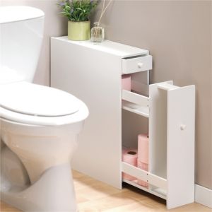 Petit meuble WC blanc