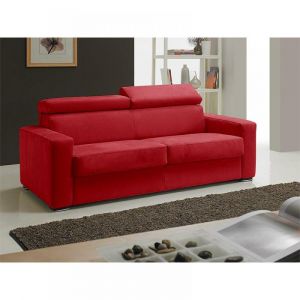 Canapé EXPRESS MELBOURNE  couchage 120 cm matelas 18 cm tweed rouge