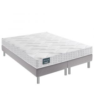 Ensemble Dunlopillo 160*200 cm EUGEN 2 20 cm matelas double sommier d&eacute;co pieds gris