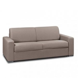 Canap&eacute; fixe DREAMER 3 places maxi 215 cm microfibre nabucka taupe