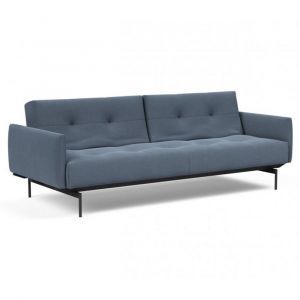 Canapé convertible lit 115x210 cm ILB 201 acier noir tissu Yogia Oceane Blue