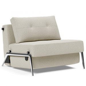 INNOVATION LIVING  Fauteuil design CUBED 02 ALU convertible 200x90cm tissu Mixed Dance Natural