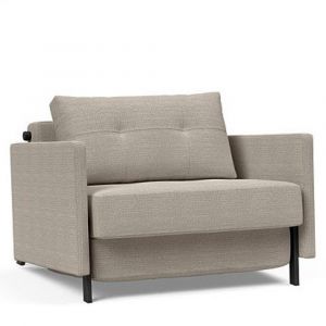 INNOVATION LIVING  Fauteuil design SOFABED CUBED 02 ARMS convertible lit 200x90cm Kenya Gravel