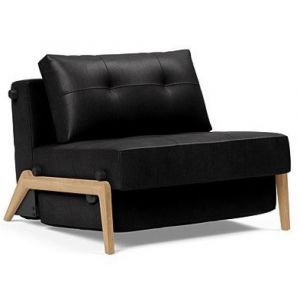 INNOVATION LIVING Fauteuil design SOFABED CUBED 02 WOOD convertible lit 200x90 cm Faunal Black