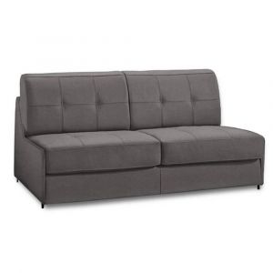 Canap&eacute; lit compact 2-3 places DENSO RAPID EXPRESS 120cm microfibre taupe matelas 18 cm
