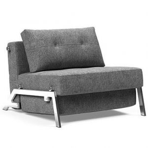 INNOVATION LIVING  Fauteuil design SOFABED CUBED 02 CHROME Twist Charcoal convertible lit 200x90 cm