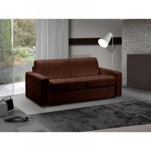 Canap&eacute; lit 3-4 places MASTER convertible EXPRESS 160 cm microfibre marron, MATELAS 18 CM INCLUS.