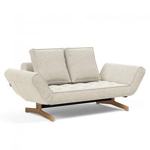 INNOVATION LIVING Canapé design GHIA WOOD convertible 80x210 cm tissu Taura Off White