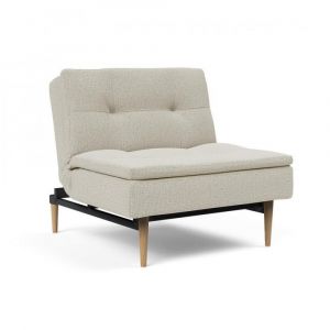 Fauteuil design DUBLEXO STYLETTO convertible lit 90*115 cm pieds ch&ecirc;ne naturel tissu Mixed Dance Natural