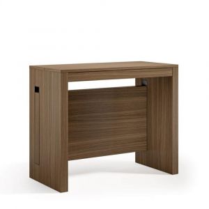 Table console extensible 8 couverts TOPAZ noyer 90 cm avec allonges intégrées