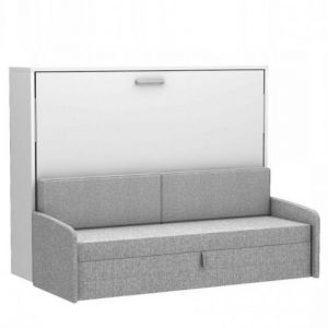 Lit canapé escamotable horizontal MULTIMO couchage 160x200cm blanc