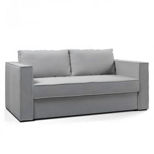 Canap&eacute; fixe  3 places maxi IBIZA largeur 216 cm cuir vachette regent gris clair