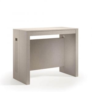 Table console extensible 8 couverts TOPAZ beige 90 cm avec allonges intégrées