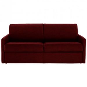 Canap&eacute; lit 2-3 places SUN convertible EXPRESS 120cm microfibre bordeaux  matelas &eacute;paisseur 16cm