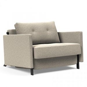 INNOVATION LIVING  Fauteuil design SOFABED CUBED 02 ARMS convertible lit 200x90cm Boucl&eacute; Beige