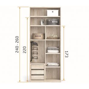 Option 16  pour int&eacute;rieur d'armoire 96,2 cm hauteur 240 cm