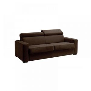 Canapé EXPRESS MELBOURNE  couchage 120 cm matelas 18 cm velours  marron