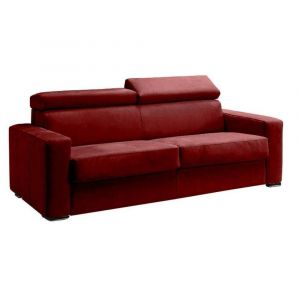 Canapé EXPRESS MELBOURNE  couchage 120 cm matelas 18 cm velours  rouge