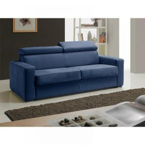 Canapé EXPRESS MELBOURNE  couchage 120 cm matelas 18 cm tweed blue