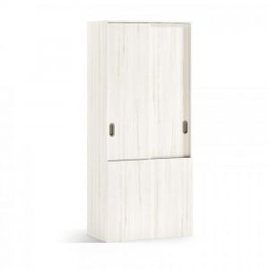 Armoire penderie 104,1 x 57,5 x 240 cm  portes coulissantes coffre rabattable hauteur 67 cm