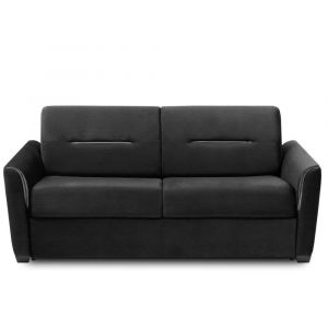 Canap&eacute; convertible EXPRESS AMAZONE 120cm matelas 16cm  cuir vachette gris graphite