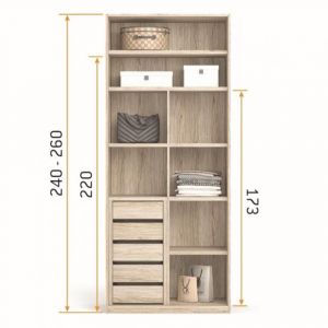 Option 12 pour int&eacute;rieur d'armoire 96,2 cm hauteur 240 cm