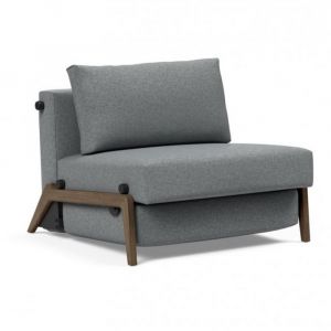Fauteuil convertible lit 90 cm ILB 500 ch&ecirc;ne fum&eacute; tissu Corocco Shadow Grey