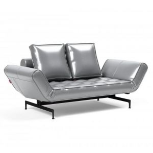 INNOVATION LIVING Canapé design GHIA LASER convertible 80x210 cm tissu Silvershine