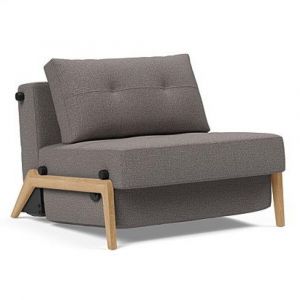 INNOVATION LIVING Fauteuil design SOFABED CUBED 02 WOOD convertible lit 200x90 cm Mixed Dance Grey