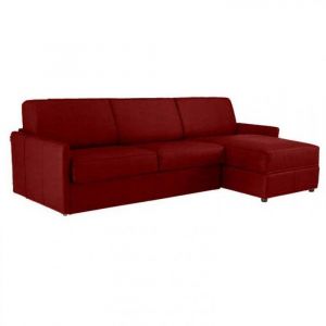 Canapé d'angle réversible  SUN convertible EXPRESS 140cm microfibre bordeaux  matelas épaisseur 16cm