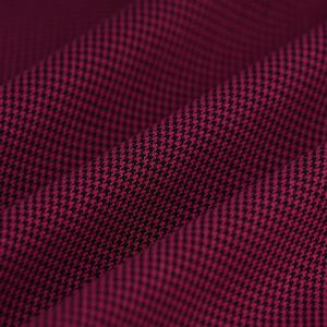 Tissu lainage polyester fin pied de poule fuchsia - Mondial Tissus