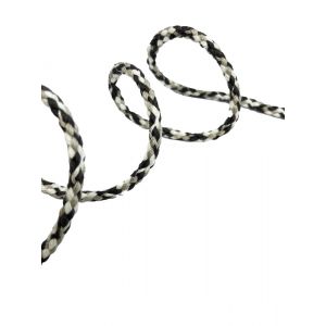 Cordon fantaisie 6mm blanc/gris - Mondial Tissus