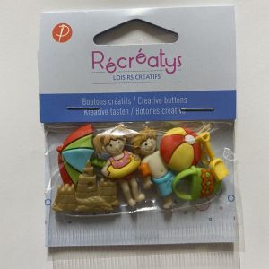Sachet boutons sur le thème de la plage - Récréatys - Mondial Tissus