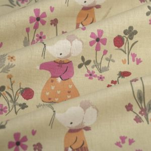 Tissu cretonne Mahaut vert - MT - Mondial Tissus