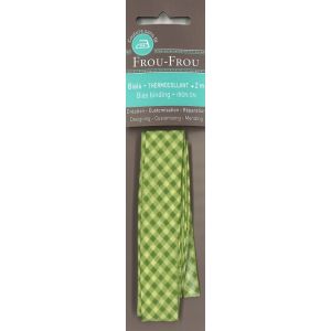 Biais thermocollant 20x2m vichy vert pomme - Frou Frou - Mondial Tissus