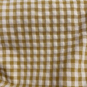 Tissu seersucker vichy rouge et rose 7mm recyclé - Mondial Tissus