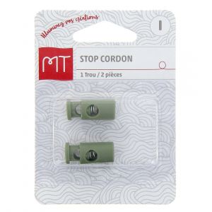 Stop cordon 1 trou vert kaki - MT - Mondial Tissus