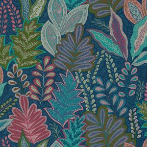 Tissu bachette palmeraie bleue - Mondial Tissus