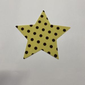 Thermocollant étoile jaune motif pois noirs - Mondial Tissus