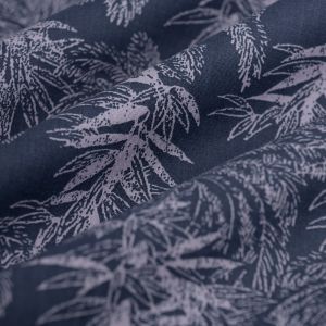 Tissu popeline coton palmier bleu - Mondial Tissus