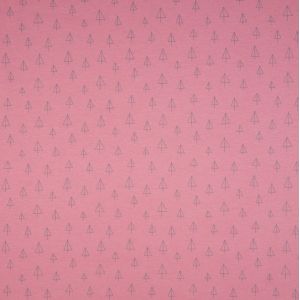 Tissu interlock coton bio Tipi rose - Mondial Tissus