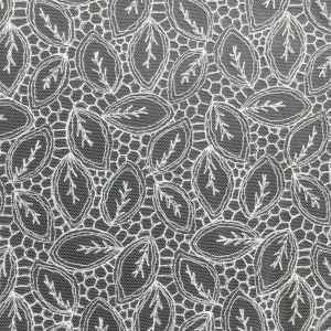Tissu tulle blanc broderie feuillage délicat - Mondial Tissus