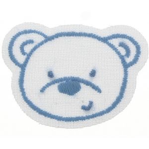 Écusson thermocollant tête ourson bleu - Frou Frou - Mondial Tissus