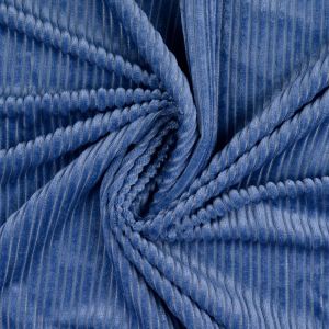 Tissu velours grosses c&ocirc;tes l&eacute;ger bleu roi - Mondial Tissus