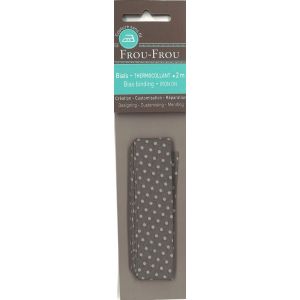 Biais thermocollant 20x2m pois taupe - Frou Frou - Mondial Tissus