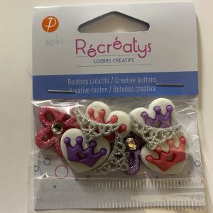 Sachet boutons couronnes de princesses - Récréatys - Mondial Tissus