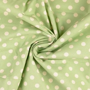 Tissu toile de coton colorée vert pomme pois effet naturel inde - Mondial Tissus